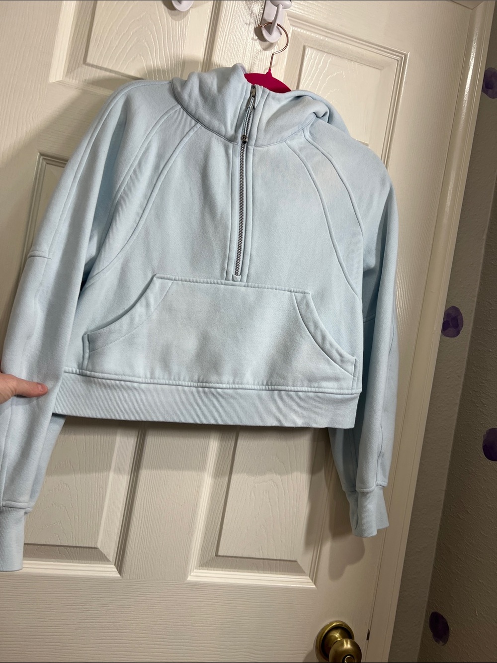 103. Lululemon Scuba Oversized Half-Zip Hoodie Powder Blue XS-S - Picture 6 of 12